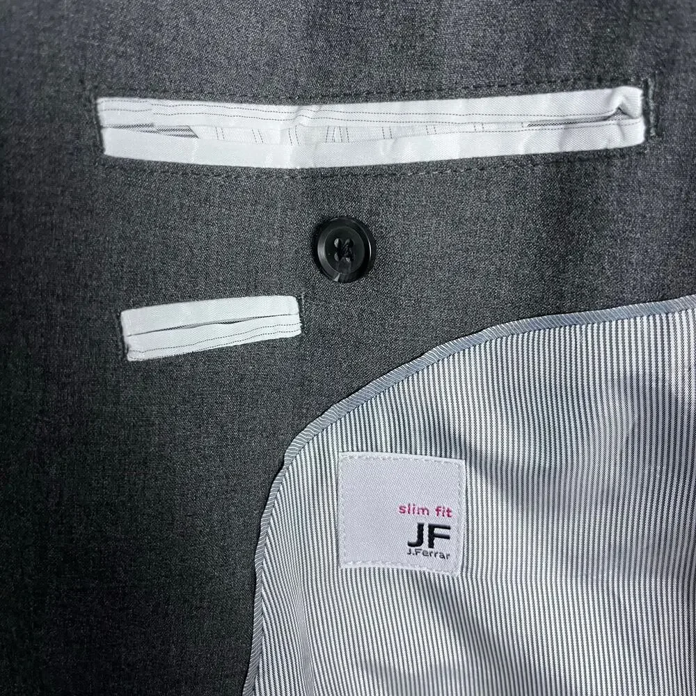 J. Ferrar Men’s Gray Sport Coat Suit Jacket 42R Classic Career Business Date